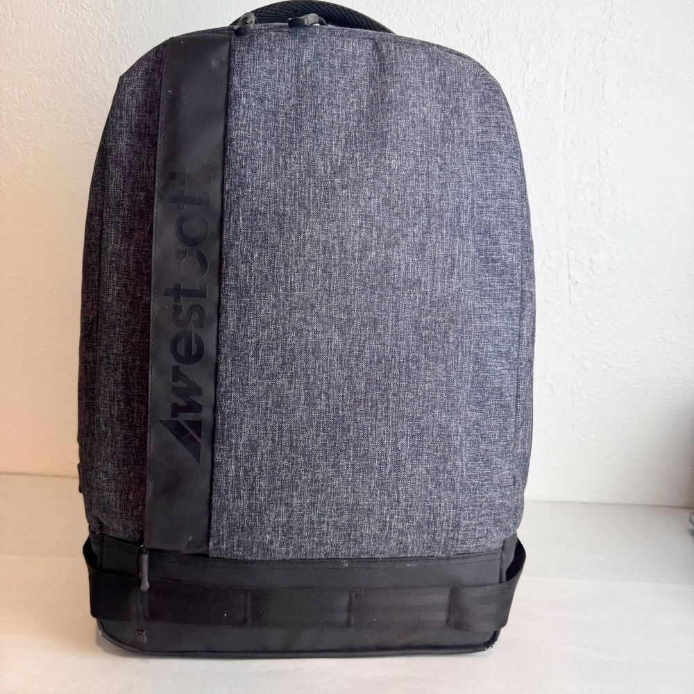 Westcott Camera Backpack Heather Gray Padded Laptop Sleeve Tripod Holder Bag